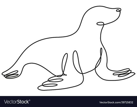 Line Drawing Illustration, A Seal, Doodle Style, Continuous Line Drawing, Continuous Line, Sea Lion, Tattoo Inspo, Mini Tattoos, Wire Art