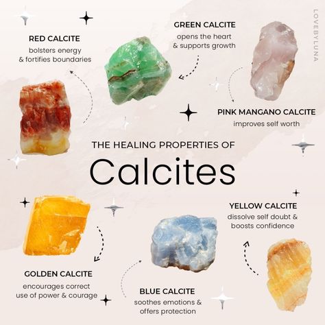 Love By Luna® on Instagram: “𝐂 𝐀 𝐋 𝐂 𝐈 𝐓 𝐄 𝐒 💎 calcite crystals are some of the most abundant types of crystals on this planet. often and shiny, they can be opaque or…” Overextending Yourself, Golden Calcite, Charge Crystals, Yellow Calcite, Crystals Healing Properties, Types Of Crystals, Gemstone Meanings, Blue Calcite, Crystal Healing Stones