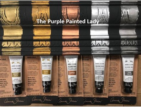 Adding Gold Foil or Metallic Gilding | The Purple Painted Lady Purple Painted Lady, Gold Leaf Furniture, Rustic Remodel, Annie Sloan Colors, Shabby Furniture, Crafty Decor, Gilding Wax, Folding Tables, Purple Paint