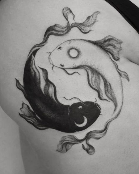 Pisces Tattoo Designs, Pisces Tattoo, Yin Yang Tattoos, Pisces Tattoos, Koi Tattoo, Koi Fish Tattoo, Fish Tattoo, Japon Illustration, Tattoo Art Drawings