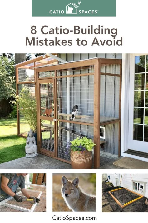 Cat Enclosures Side Of House, Simple Catio Plans, Cat Window Box Diy, Cat Patio Diy, Cat Room Outdoor, Cat Outside Enclosure, Catios Diy, Catios For Cats Window, Cat House Design