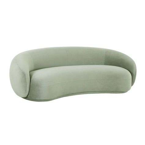 Shop Kendall Sofa | Burke Decor Luxe Contemporary, High Sofa, Transitional Sofas, Tov Furniture, Green Velvet Sofa, Green Sofa, Wood Sofa, Curved Sofa, Boutique Interior