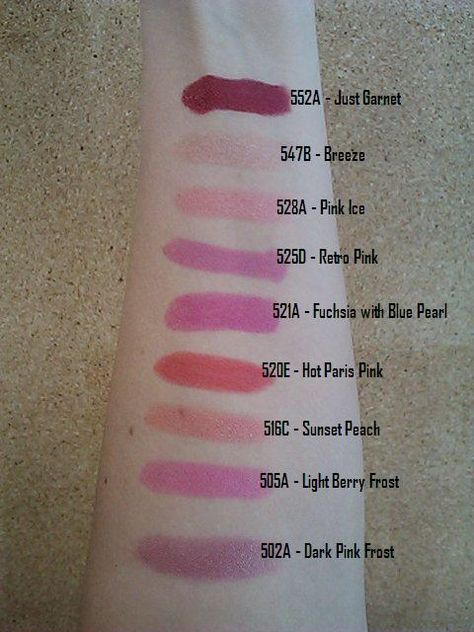 Sugarpot Beauty: Review! Wet N Wild Silk Finish Lipstick - 9 colors with swatches! Wet N Wild Lipstick Swatches, Wet N Wild Lipstick, Hot Lipstick, Paris Pink, Bright Lips, Wet And Wild, Bare Lip, Lipstick Swatches, Makeup Swatches