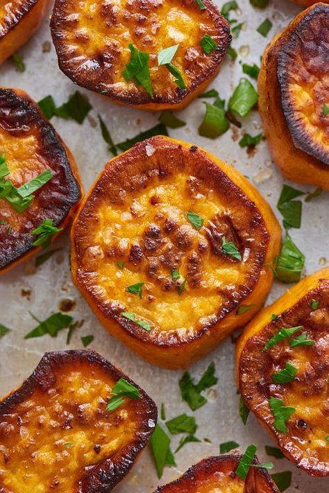 Good Sweet Potato Recipe, Smashed Sweet Potatoes, Side Dishes For Salmon, Nigel Slater, Potato Sides, Potato Side Dishes, Best Side Dishes, Sweet Potato Recipes, Veggie Dishes