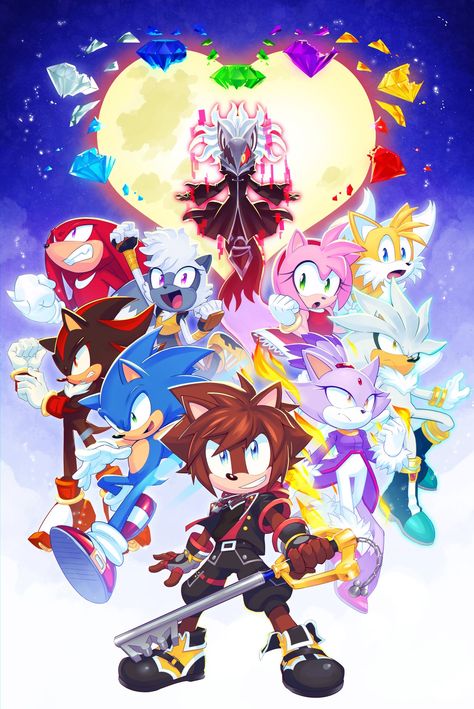 Kingdom Hearts Crossover, Kingdom Hearts Keyblade, Kingdom Hearts 1, Kingdom Hearts Wallpaper, Sonic X, Kingdom Hearts Fanart, Sora Kingdom Hearts, Kingdom Hearts Art, Sonic Heroes