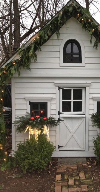 Dutch Door, She Sheds, Christmas Garden, Potting Shed, Garden House, She Shed, Noel Christmas, Window Box, Cozy Cottage