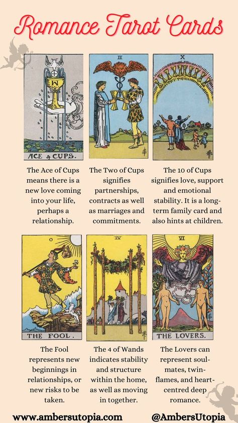 Romance Tarot Cards in 2022 | Tarot interpretation, Tarot cards for beginners, Tarot book Tarot Card Meanings In Love Reading, Soulmate Tarot Cards, Tarot Cards For Relationships, Soulmate Tarot Reading, Tarot Card For Love, Romance Tarot Cards, Twin Flame Tarot Reading, Tarot About A Person, List Of Tarot Card Meanings