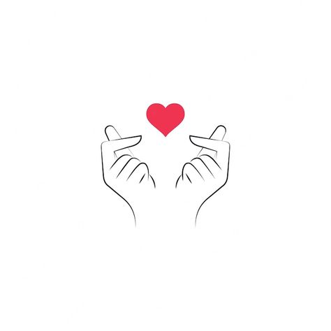 Heart Fingers, Korean Logo, Tree Of Life Logo, Hand Outline, Korean Heart, Yoga Logo Design, Floral Logo Design, Hand Sticker, Life Logo