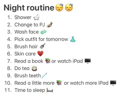 Clean Girl Night Routine List, That Girl Night Routine, Friday Night Routine, College Night Routine, Morning Routine Schedule, 6th Grade Tips, 7th Grade Tips, Before School Routine, Morning And Night Routine