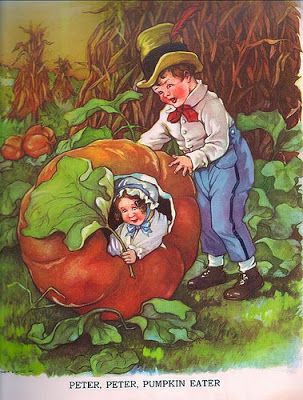 PowerOfBabel: Pumpkinification II: Peter, Peter Pumpkin Eater Peter Pumpkin Eater, Old Nursery Rhymes, Peter Peter Pumpkin Eater, Peter Pumpkin, Old Mother Hubbard, Pumpkin Eater, Fairytale Nursery, Childrens Books Illustrations, Kids Wall Decor