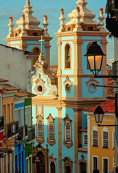 Salvador Aesthetic, Brazil Architecture, Colonial Aesthetic, Salvador Brazil, Bahia Brazil, Adventure Bucket List, Colonial Architecture, City Landscape, Portugal Travel