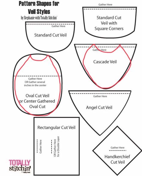 DIY draped wedding veil - draped veil patterns - modification for draped veil in red Veil Pattern How To Make, Veil Sewing Pattern, Wedding Veil Patterns How To Make, Bridal Veil Patterns Sewing, Bridal Veil Pattern, How To Make Your Own Veil, Making A Wedding Veil, Wedding Veils Diy, How To Sew A Veil