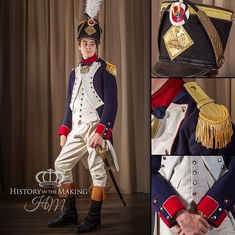 Napoleonic French Line Infantry Officer-1806-1815 - History in the Making Victorian Style Clothing, Modern World History, Ww1 Soldiers, Century Uniforms, French Outfit, French Army, Army Uniform, Napoleonic Wars, Living History