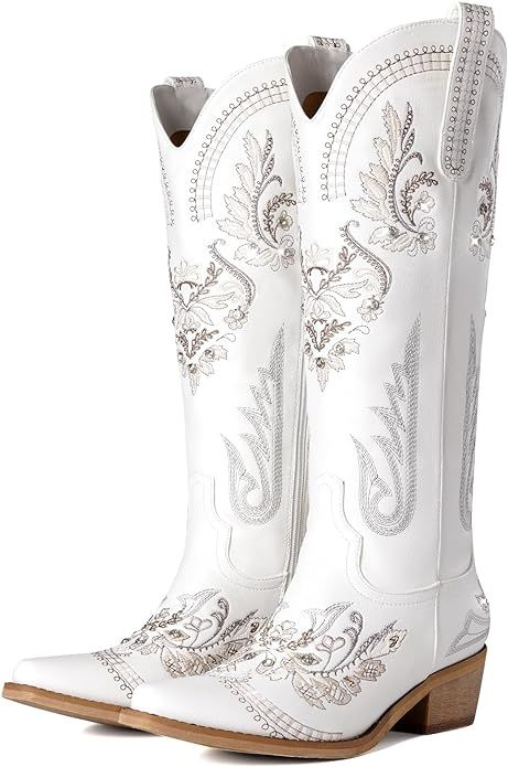 Badazzel Cowgirl Boots, White Cowgirl Boots Wedding, Cowgirl Boots Sparkly, Bling Cowgirl Boots, White Wedding Boots, Cowgirl Boots Wedding, Western Wedding Rings, Sparkly Boots, Boots Diy