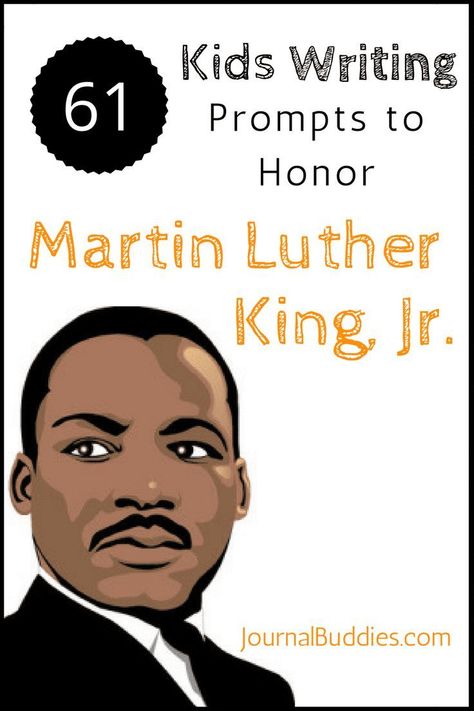 With these new kids writing prompts, students will expand their understanding of Dr King and deepen their respect for his work and its lasting effect on humanity. While you’re teaching your students about Martin Luther King this January, engage them further by pushing them to learn more about him, his life and his legacy.  via @journalbuddies High School Journal, Literacy Groups, Holiday Writing Prompts, January Ideas, Journal Prompts For Kids, Dr King, Journal Topics, Holiday Writing, Student Journal