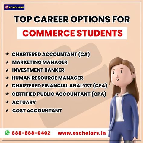 Top Career Options For Commerce Students.. #cafoundation #cafinal #icai #castudents #charteredaccountant #ca #caexams #icaistudents #cainter #commercestudents #cajokes #commerce #caintermediate #caipcc #calife #castudent Dp For Commerce Students, Commerce Career Options, Tips For Commerce Students, Commerce Students Jokes, Ca Student Wallpaper, Commerce Students Quotes, Commerce Students, Study Inspiration Quotes, Science Study