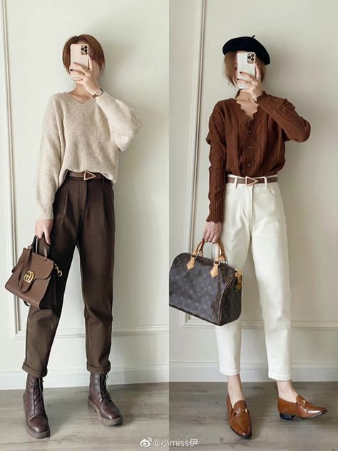 Brown Pants Office Outfit, Japanese Work Outfit, Japanese Mom Outfit, Japanese Workwear Women, Japanese Business Casual, Japanese Office Outfits Women, Japanese Business Woman, Uniqlo Outfit Ideas, Japanese Fall Fashion