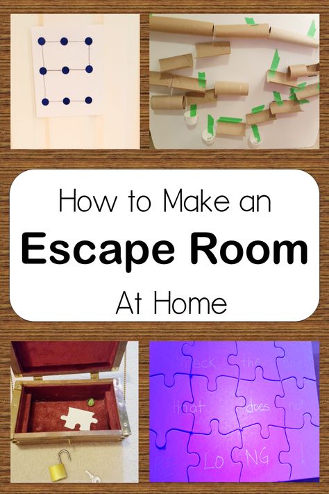 A glowing message, a box with a puzzle piece and marble, a marble ramp and letter message on a door are all shown. Escape Room At Home For Kids, Escape Room Ideas For Adults, Diy Escape Room Puzzles, Escape Room Ideas For Kids, Escape Room At Home, Escape Room Diy, Diy Escape Room, Room For Kids, Escape Room For Kids