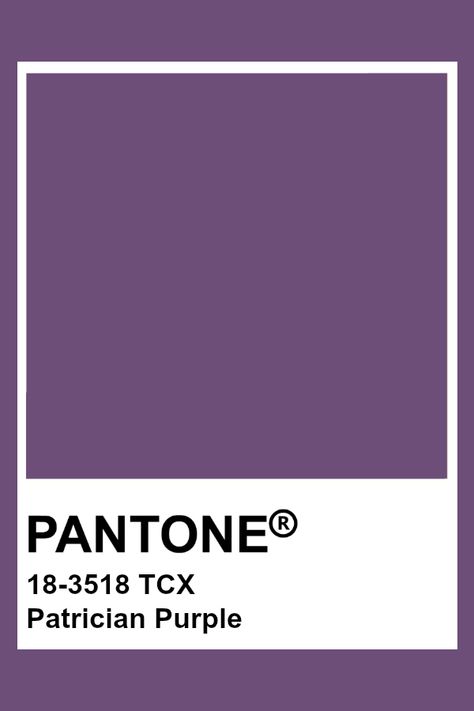 PANTONE 18-3518 TCX Patrician Purple #pantone #color #purple Pantone Colors Purple, Pantone Purple Shades, Dark Purple Pantone, Purple Swatches, Pantone Purple, Purple Pantone, Pantone Color Guide, Pantone Tcx, Pantone Color Chart