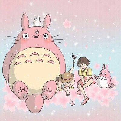 Totoro pink Pink Totoro, Pink Boba Tea, Softie Girl, Pink Boba, Totoro Poster, Totoro Art, Ghibli Artwork, Girl Soft, Soft Boy