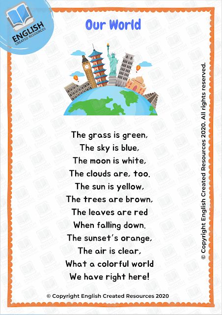 Science Poems and Songs Poem With Rhyming Words, Short Poems For Kids, Science Poems, Rhyming Poems For Kids, English Created Resources, Nursery Poem, Kindergarten Poems, English Poems For Kids, Nursery Rhymes Lyrics