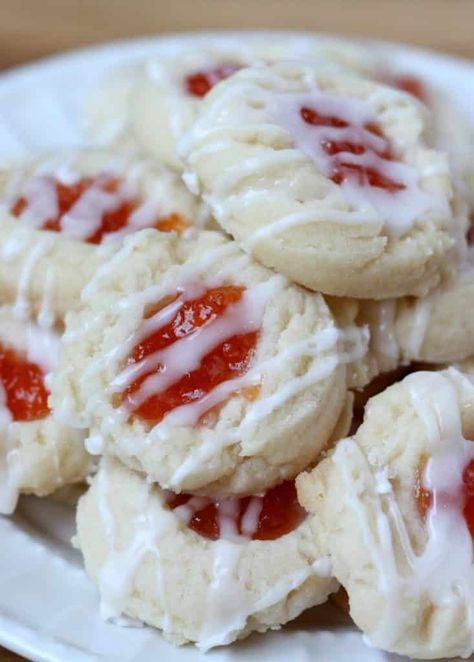 Shortbread Thumbprint Cookies Recipe, Thumbprint Cookies Christmas, Shortbread Thumbprint Cookies, Best Thumbprint Cookies, Almond Shortbread, Almond Shortbread Cookies, Christmas Shortbread, Thumbprint Cookies Recipe, Coconut Pecan