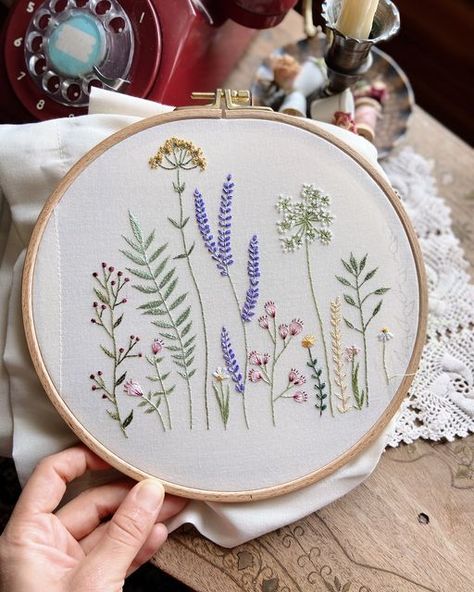 A Field Of Flowers, Field Of Flowers, Folk Embroidery, Hand Embroidery Pattern, Hand Embroidery Art, June 17, Flower Field, Embroidery Pattern, Embroidery Art