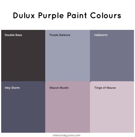 Dulux Royal Purple Paint Colours - Interiors By Color Design On Walls With Paint, Plum Coloured Walls, Wall Paint Color, Kitchen Paint Colors For Walls, Dulux Purple Paint, Shades Of Purple Wall Paint, Lavender Grey Paint, Dark Purple Interior Paint, Purple Cupboards