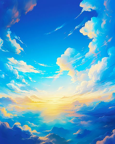 Blue clouds during sunrise Clouds Digital Painting, Cloud Concept Art, Cloud Lettering, Clouds Sunrise, Sun Aesthetic, Sky Day, Sunrise Art, Blue Period, Sky Artwork