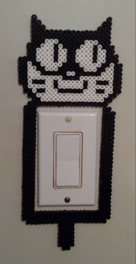 Perler Switch Cover, Perler Bead Light Switch Cover, Light Switch Perler Beads, Perler Beads Light Switch Frame, Perler Light Switch Cover, Perler Bead Light Switch Frames, Perler Cat, Modele Pixel Art, Hamma Beads Ideas