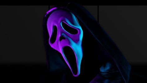 Ghost Face Pfp, Ghost Pfp, Neon Ghost, Face Pfp, The Long Halloween, Ghostface Scream, Scream 6, Pink Ghost, Face Aesthetic