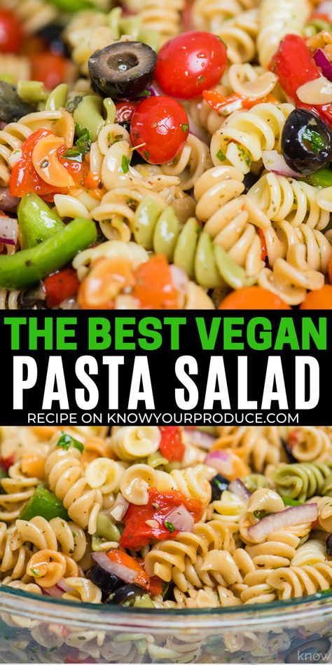 Vegan Italian Pasta, Vegan Pasta Salad, Potluck Side Dishes, Italian Pasta Salad, Best Pasta Salad, Vegan Pasta Recipes, Vegan Italian, Vegan Side Dishes, Pasta Salad Italian