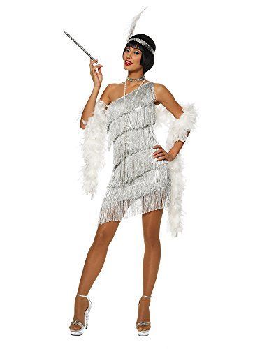 cd0dce8fca267bf1fb86cf43e18d5598desc48532742ri Silver Flapper Dress, Flapper Girl Costumes, Flapper Girl Dress, Decades Costumes, Flapper Halloween, Gatsby Costume, Flapper Costume, Flapper Girl, Halloween Fancy Dress