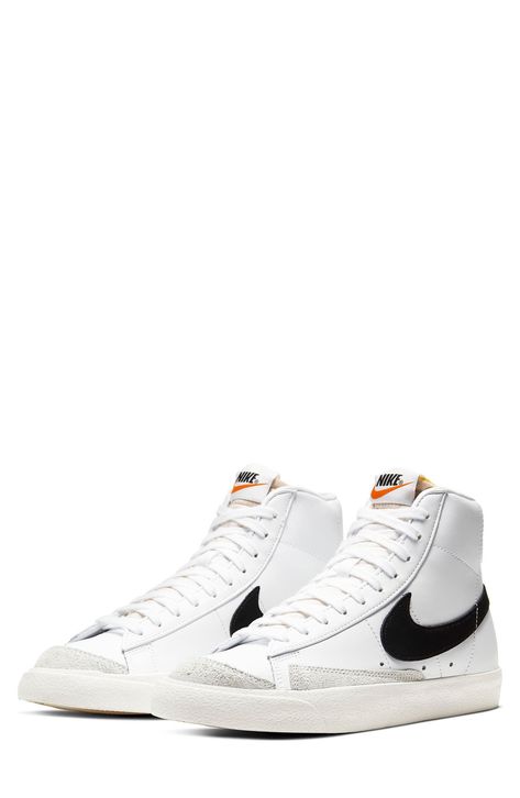 Nike Blazer Mid '77 Sneaker (Women) | Nordstrom Zapatillas All Star, Nike Shoes Women Fashion, White Nike Shoes, Dr Shoes, Preppy Shoes, Nike Blazer Mid 77, Nike Blazer Mid, Cute Nike Shoes, Hype Shoes