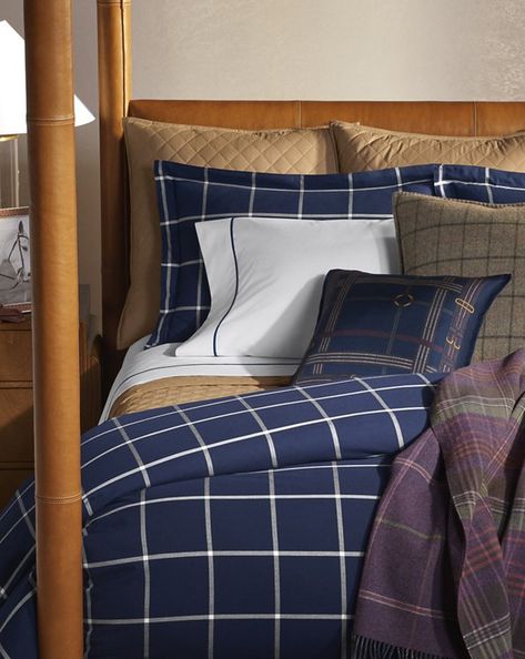 Mirabelle Comforter Ralph Lauren Bedroom, Modern Equestrian, Stripe Bedding, Plaid Throw Blanket, Plaid Throw Pillows, Plaid Throw, Kelly Wearstler, Duvet Bedding, King Duvet