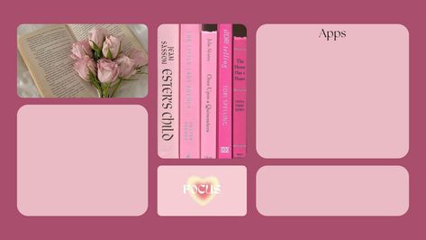 Widget Laptop Wallpaper, Laptop Wallpaper Desktop Wallpapers Aesthetic Vintage Pink Pastel, Cute Backround Laptop, Pink Hp Laptop Wallpaper, Hp Desktop Wallpaper Aesthetic, Wallpaper Pink For Laptop, Pink Books Wallpaper, Macbook Wallpaper Organizer Pink, Pastel Pink Wallpaper Laptop