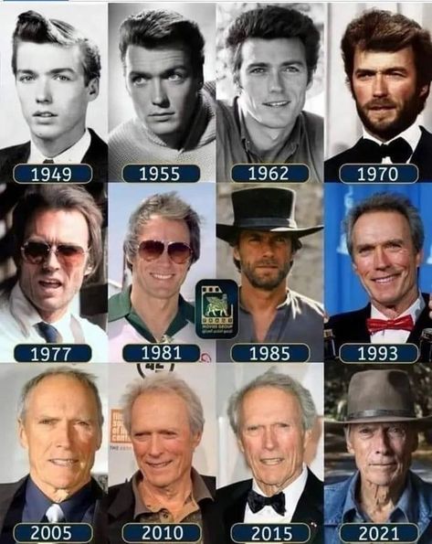 Celebrities Then And Now, Classic Movie Stars, Actrices Hollywood, Hollywood Legends, Stars Then And Now, Celebrity Portraits, Handsome Actors, Clint Eastwood, Hollywood Actor