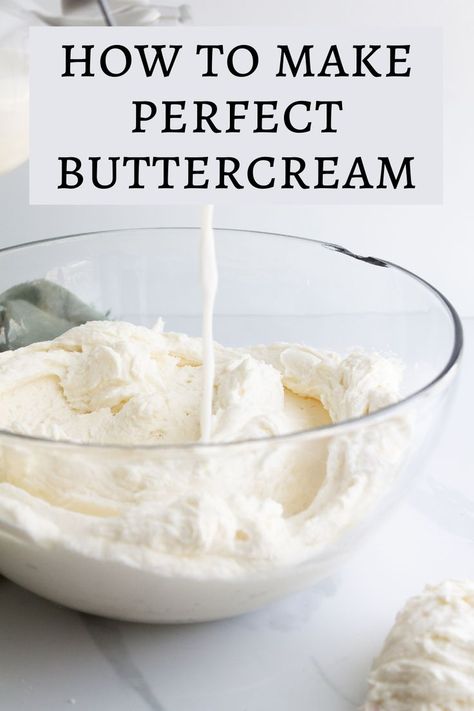 This quick and easy vanilla buttercream frosting recipe is delicious. Perfect to frost cakes and cupcakes, not too sweet, smooth and creamy. Plus in the post I go over some tips and ticks and buttercream troubleshooting! Not To Sweet Buttercream Frosting, Buttercream Frosting Not Too Sweet, Easy Vanilla Buttercream Frosting, Butter Cream Frosting Recipe, Smooth Buttercream Frosting, Best Buttercream Frosting Recipe, Vanilla Icing Recipe, The Best Buttercream Frosting, Vanilla Buttercream Frosting Recipe