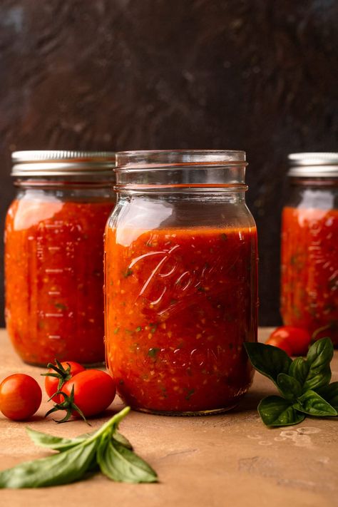 Cherry Tomato Sauce Canning, Jar Tomato Sauce, Tomato Sauce Photography, Pasta Sauce Cherry Tomatoes, Spaghetti Sauce Cherry Tomatoes, Tomato Chilli Sauce, Keto Sauces, Cherry Tomato Sauce, Canning Vegetables