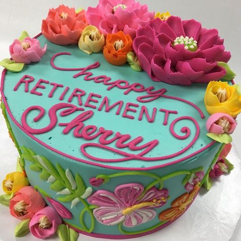 Retirement Cupcakes Ideas For Women, Retirement Candy, Retirement Party Cakes, White Flower Cake, White Flower Cake Shoppe, Retirement Cake, Retirement Party Decorations, Retirement Celebration, Cakes For Women