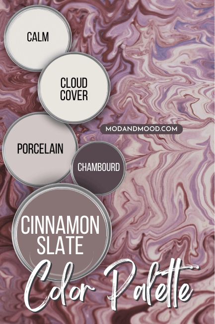 8 Coordinating Colors to Use with Cinnamon Slate (Benjamin Moore 2025 Color of the Year) - Mod & Mood Cinnamon Slate Color Palette, Slate Color Palette, Cinnamon Slate, Slate Color, Girly Room, Living Room Paint, Coordinating Colors, Room Paint, Color Of The Year