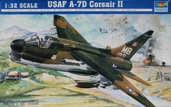 Trumpeter A-7D USAF Corsair II Aircraft Plastic Model Airplane 1/32 Scale #02245 Us Battleships, Turbofan Engine, Ejection Seat, Close Air Support, Korat, Kitty Hawk, Porto Rico, Trumpeter, U S Navy