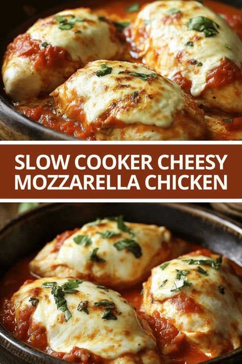 Chicken Breast Recipes Slow Cooker, Chicken Breast Slow Cooker, Chicken Breast Crockpot Recipes, Crockpot Chicken Breast, Chicken Crockpot Recipes Easy, Mozzarella Recipes, Chicken Breast Recipes Easy, Mozzarella Chicken, Chicken Slow Cooker Recipes