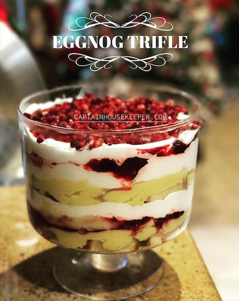 Eggnog Trifle Eggnog Trifle, Traditional Trifle, Cake Sizes And Servings, Christmas Delights, Trifle Dish, Seed Cake, Trifle Bowl, Individual Servings, Instant Pudding