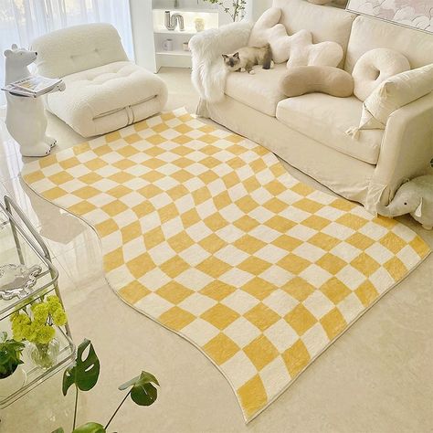 29.19US $ 53% OFF|Checkered Rug Living Room | Large Checkerboard Rug | Checkerboard Area Rug - New Modern - Aliexpress Checkerboard Living Room, Checkered Rugs, Office Aesthetic, Funky Rugs, Bedroom Crafts, Pastel Room, Simple Living Room, Checkered Rug, Carpet Size