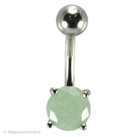 Natural Green Jade Stone Belly Ring, 316L Surgical Steel, Natural Stone, Piercing, Body Jewelry, Gre Belly Button Piercings, Belly Button Jewelry, Piercings And Tattoos, Piercings Jewelry, Belly Button Piercing, Button Rings, Belly Button Ring, New Year New Me, Navel Rings