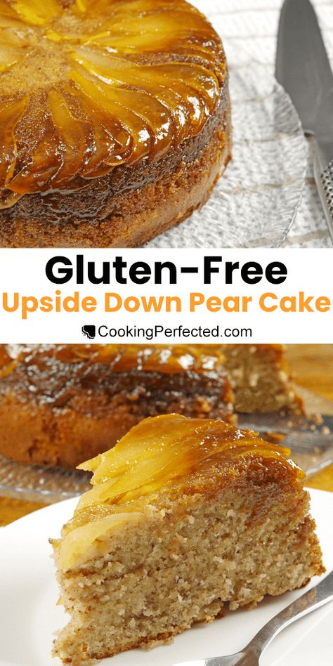 Gluten Free Pear Desserts, Gluten Free Pear Recipes, Gluten Free Upside Down Cake, Pear Cake Gluten Free, Upside Down Pear Cake, Gluten Free Cake Recipes, Pear Desserts, Pear Dessert Recipes, Gf Cake