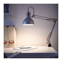 You can easily direct the light where you want it because the lamp arm and head are adjustable. Ikea Nymane, Ikea Tertial, Lamp Ikea, Bedroom Kid, Desk Lamp Office, Work Lamp, Office Lighting, Spare Bedroom, Lamps For Sale