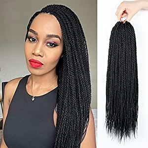 NAYOO Senegalese Twist Crochet Hair - 8 Packs 18 Inch Crochet Hair For Black Women, 35 Strands/Pack Small Twist Crochet Braids Hair Hot Water Setting, Crochet Braiding Hair Straight Ends(18 Inch, 1B) Twisted Braids For Black Women, Twist Senegalese, Short Curly Crochet Hair, Crochet Senegalese Twist, Havana Mambo Twist Crochet, Senegalese Twist Crochet Hair, Box Braid Hair, Small Twist, Senegalese Twist Hairstyles