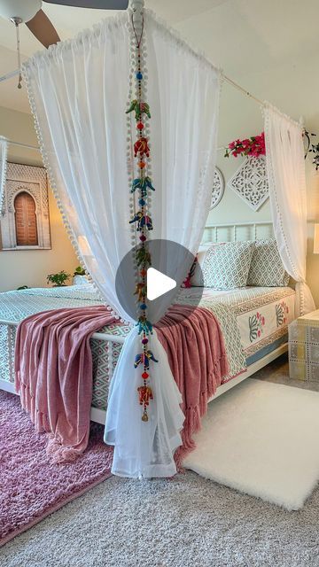 Himani Singh | Setting up our guest bedrooms this week. Going to replicate the Indian themed setup we had in the previous house to begin with and add in... | Instagram Wayfair Bedding, Curtains Amazon, Bedroom Decor Indian, Canopy Curtains, Guest Bedroom Decor, White Vases, Guest Bedrooms, Office Inspiration, Guest Bedroom